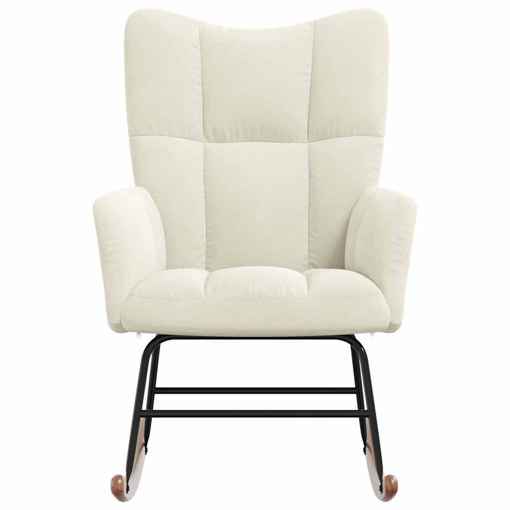vidaXL Rocking Chair Cream White Velvet