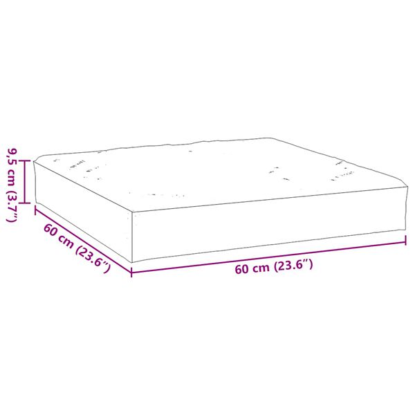 vidaXL Pallet Cushion Melange Beige 60x60x9.5 cm Fabric
