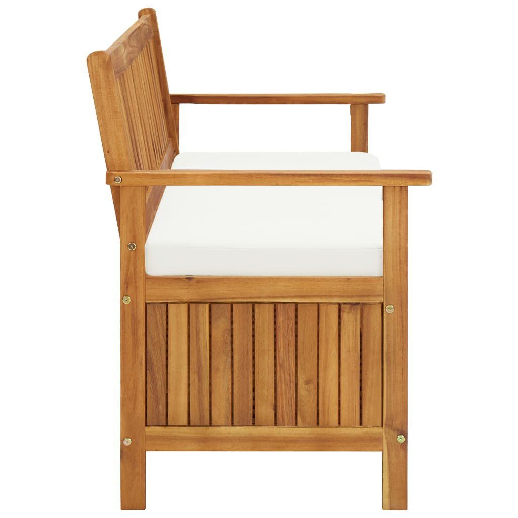 vidaXL Storage Bench with Cushion 148 cm Solid Acacia Wood