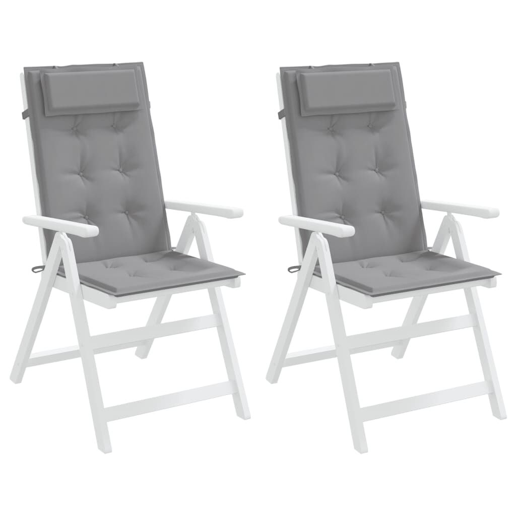 vidaXL Highback Chair Cushions 2 pcs Grey Oxford Fabric