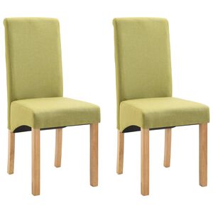 vidaXL Dining Chairs 2 pcs Green Fabric