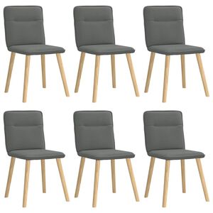 vidaXL Dining Chairs 6 pcs Dark Grey Fabric