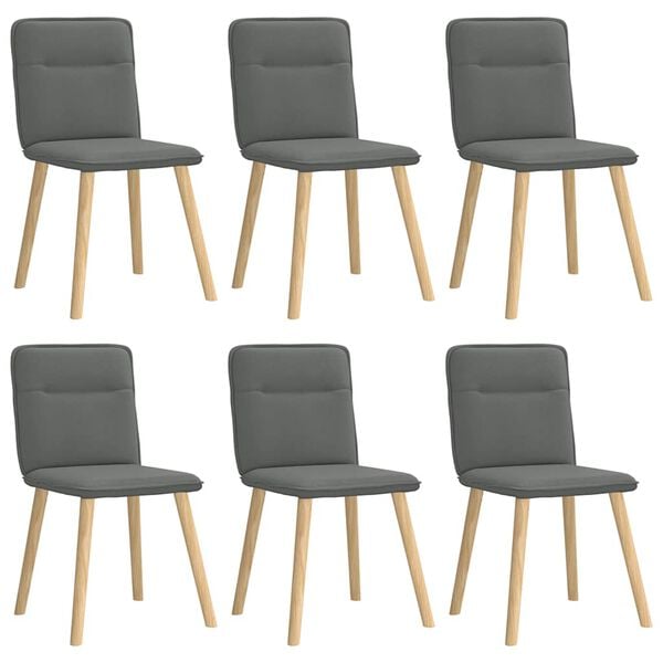 vidaXL Dining Chairs 6 pcs Dark Grey Fabric