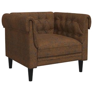 vidaXL Chesterfield Sofa Chair Brown Fabric
