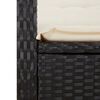vidaXL 5 Piece Garden Dining Set with Cushions Black Poly Rattan