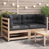 vidaXL Garden Sofas Corner with Cushions 2 pcs Solid Wood Pine