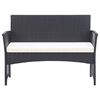 vidaXL 4 Piece Garden Lounge Set with Cushion Poly Rattan Black