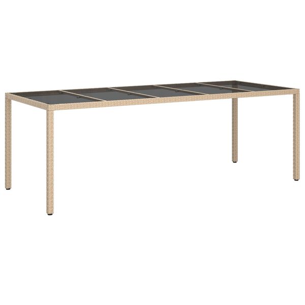 vidaXL Garden Dining Table Beige 250x100x75 cm Poly Rattan