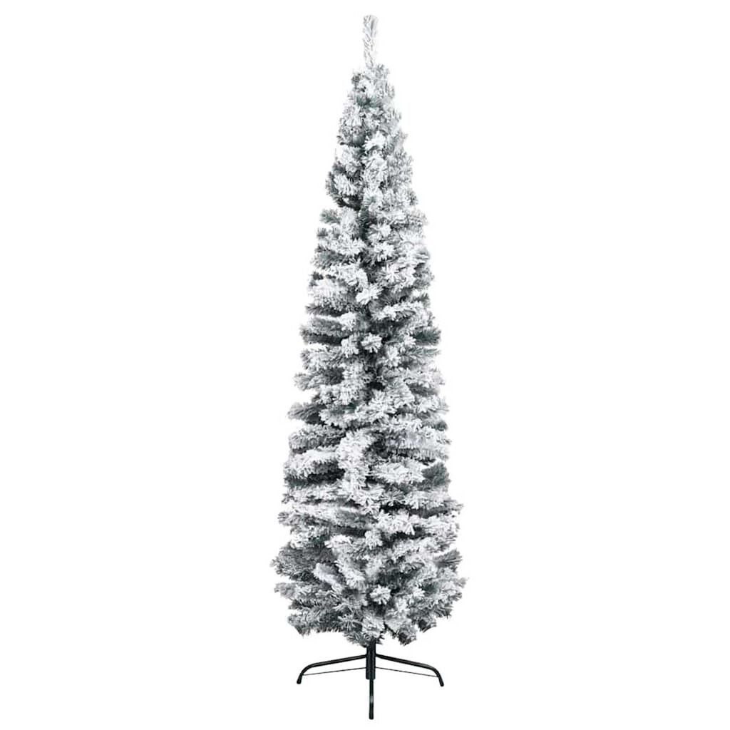vidaXL Slim Artificial Pre-lit Christmas Tree with Ball Set Green 180 cm