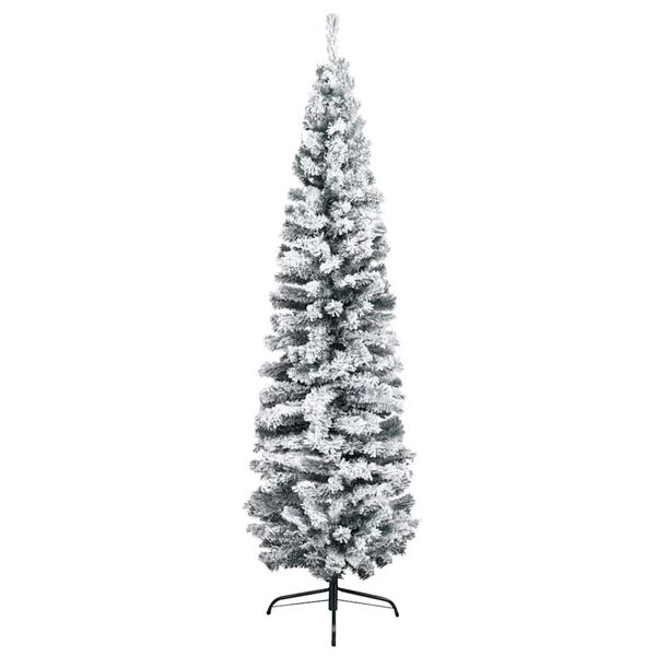 vidaXL Slim Artificial Pre-lit Christmas Tree with Ball Set Green 180 cm