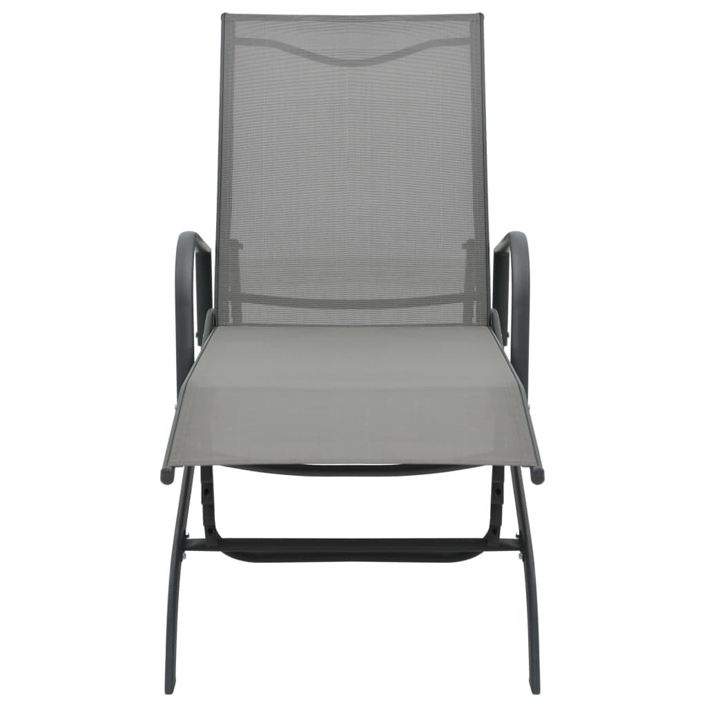 vidaXL Sun Lounger Steel and Textilene