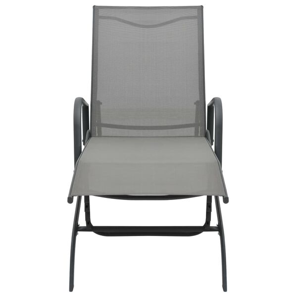 vidaXL Sun Lounger Steel and Textilene