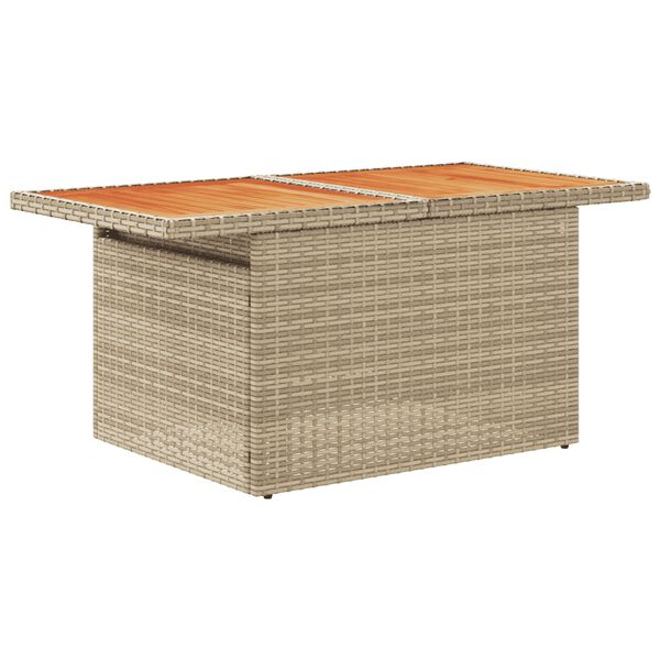 vidaXL 7 Piece Garden Sofa Set with Cushions Beige Poly Rattan