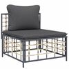 vidaXL 4 Piece Garden Lounge Set with Cushions Anthracite Poly Rattan