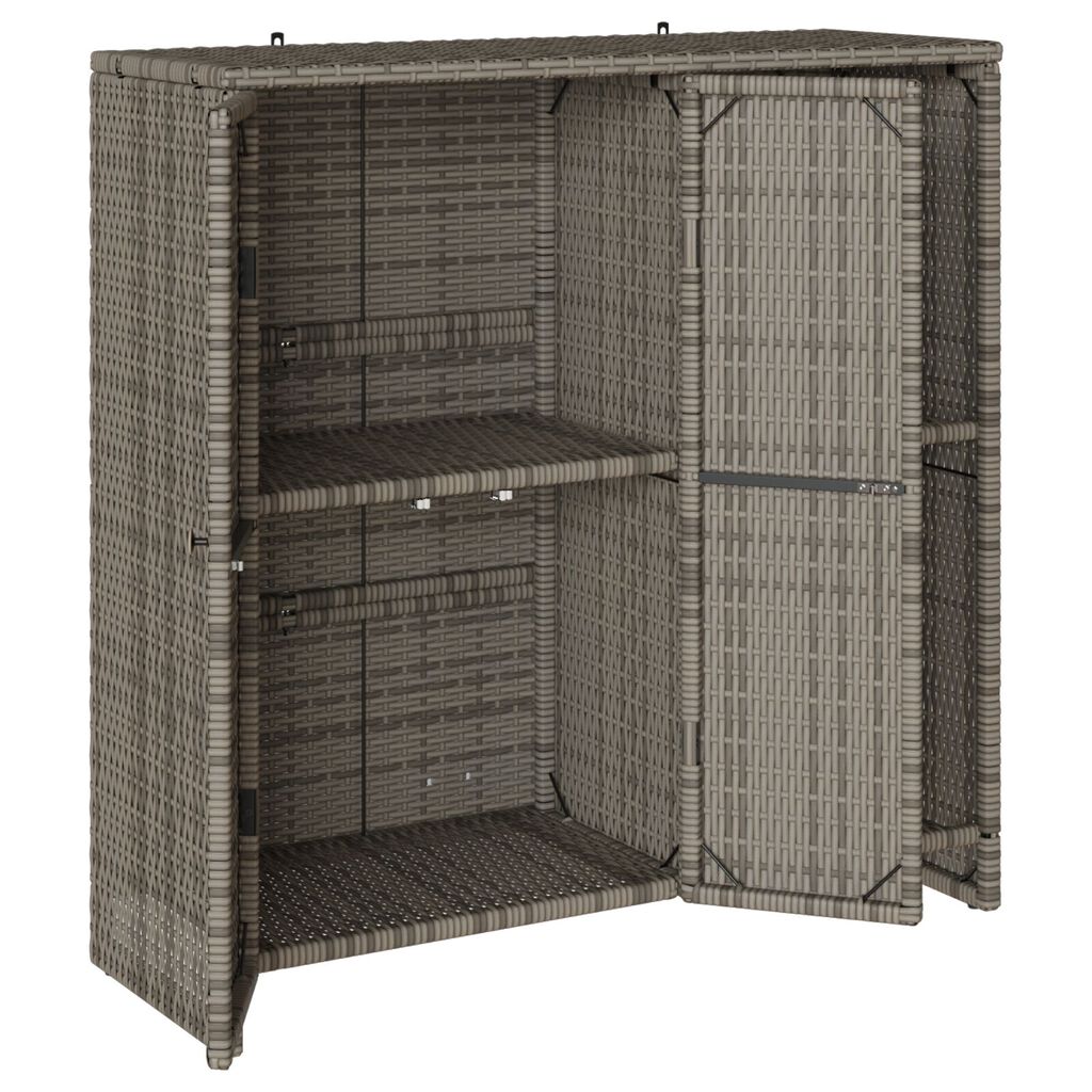 vidaXL Storage Cabinet Grey 100x36x102 cm Rattan