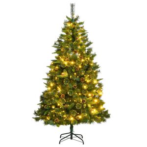 vidaXL Artificial Hinged Christmas Tree 300 LEDs 180 cm