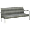 vidaXL 5 Piece Garden Lounge Set with Cushions Poly Rattan Grey