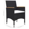 vidaXL 3 Piece Garden Dining Set Black