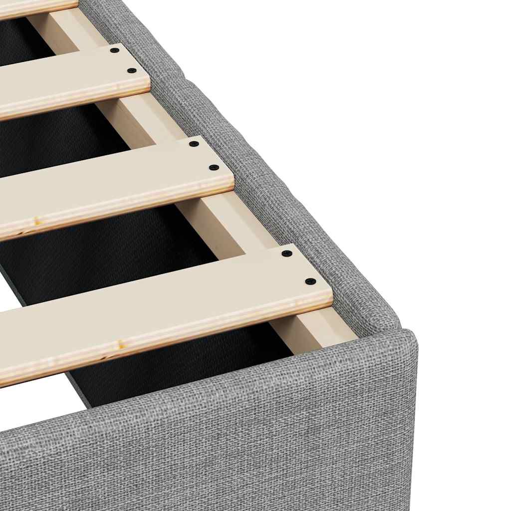 vidaXL Box Spring Bed with Mattress Light Grey Twin XL Fabric