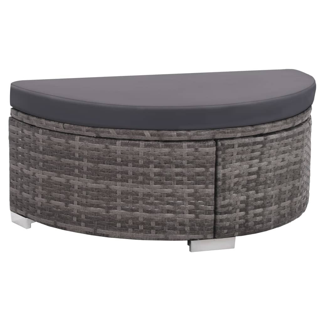 vidaXL 8 Piece Garden Lounge Set with Cushions Poly Rattan Grey