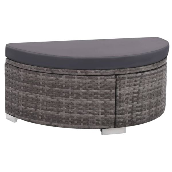vidaXL 8 Piece Garden Lounge Set with Cushions Poly Rattan Grey
