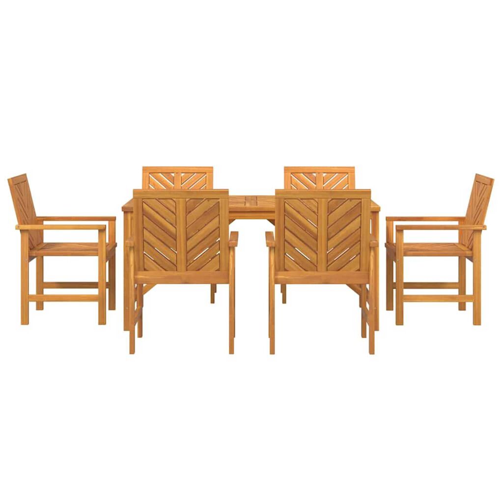 vidaXL Garden Dining Set 7 pcs Brown 200 x 90 x 74 cm