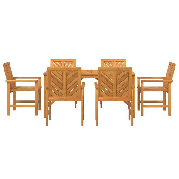 vidaXL Garden Dining Set 7 pcs Brown 200 x 90 x 74 cm