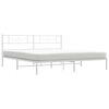 vidaXL Metal Bed Frame without Mattress with Headboard White 193x203cm