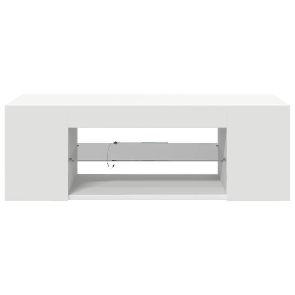 vidaXL TV Cabinet with LED Lights White 90x39x30 cm