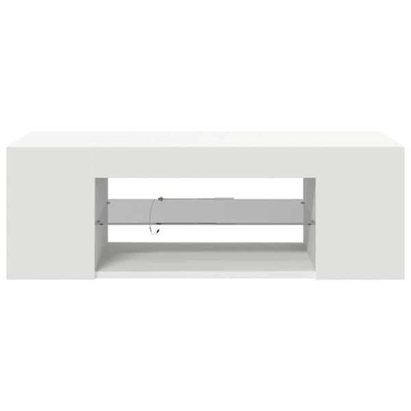 vidaXL TV Cabinet with LED Lights White 90x39x30 cm