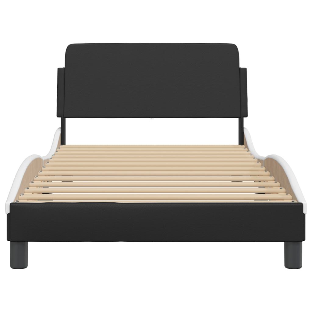vidaXL Bed Frame without Mattress Black and White 100x203 cm Faux Leather