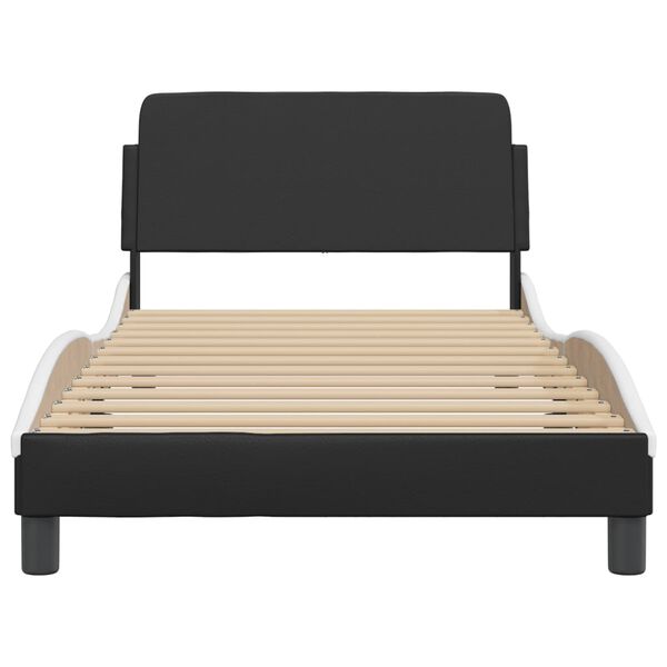 vidaXL Bed Frame "Dover" Black and White 100x203 cm Faux Leather