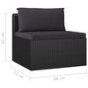 vidaXL 7 Piece Garden Lounge Set with Cushions Poly Rattan Black