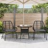 vidaXL Garden Chairs 2 pcs with Cushions Black Poly Rattan