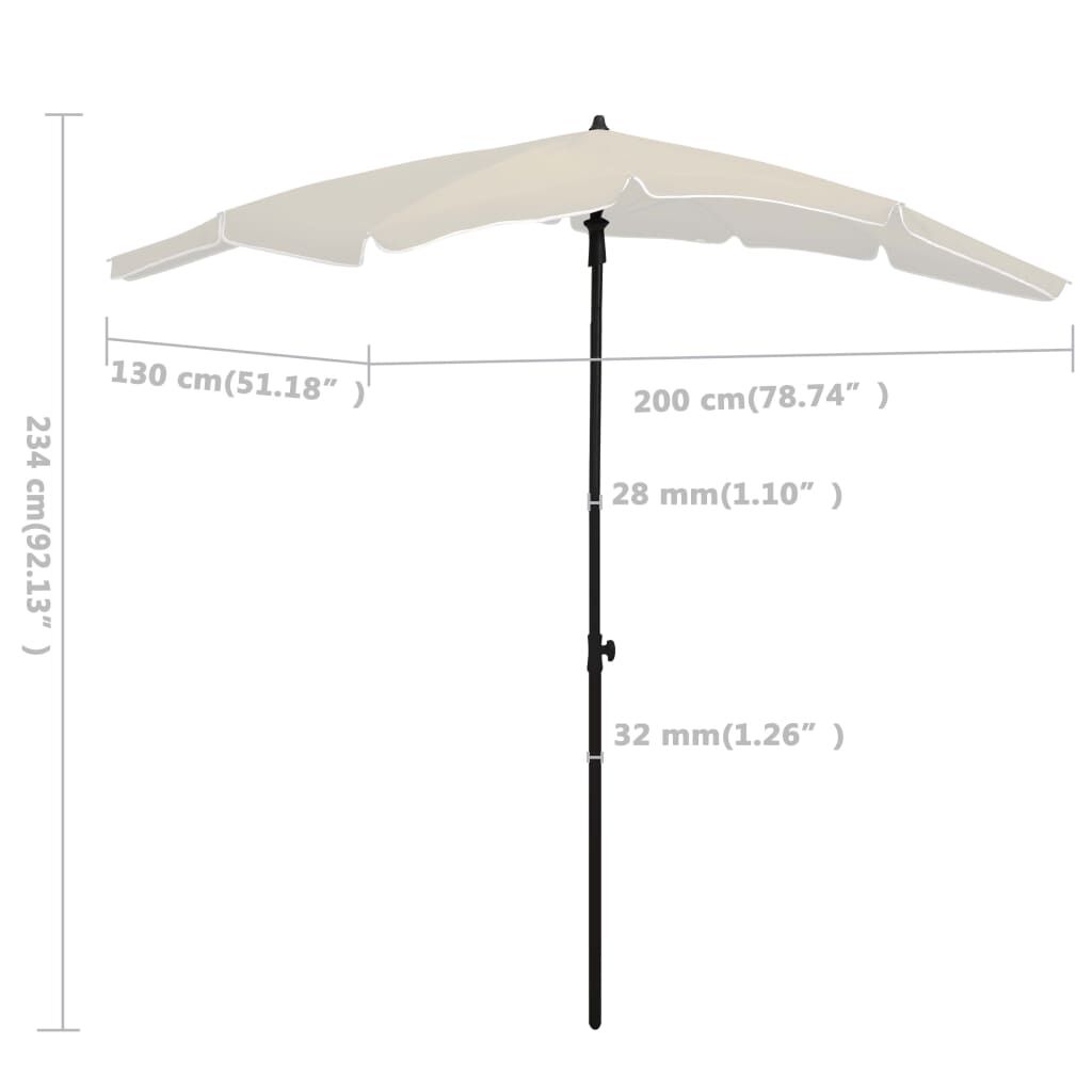 vidaXL Garden Parasol with Pole 200x130 cm Sand
