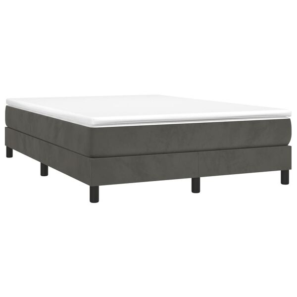 vidaXL Bed Frame without Mattress Dark Grey Queen Velvet