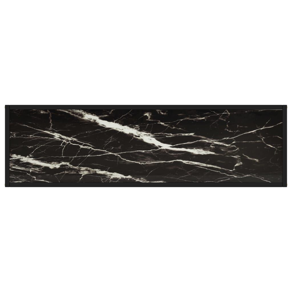 vidaXL Console Table Black 120x35x75 cm Tempered Glass