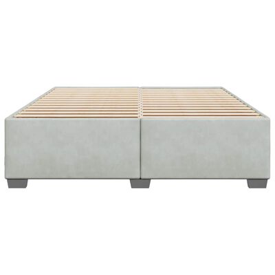 vidaXL Bed Frame without Mattress Light Grey King Velvet
