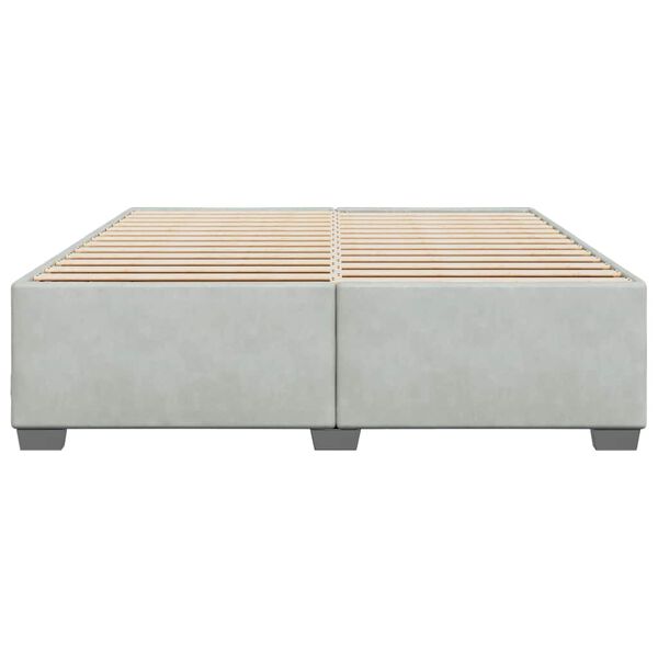 vidaXL Bed Frame without Mattress Light Grey King Velvet