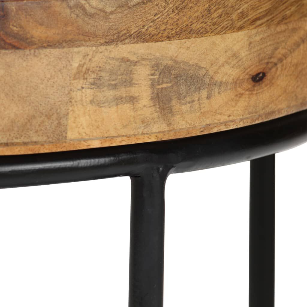 vidaXL Coffee Table Solid Mange Wood and Steel 50x40 cm
