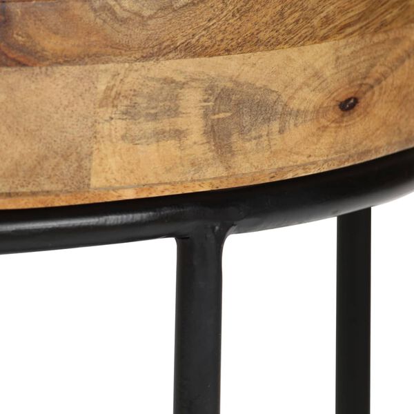 vidaXL Coffee Table Solid Mange Wood and Steel 50x40 cm