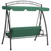 vidaXL Garden Swing Bench with Canopy Green 198 cm Fabric and Steel
