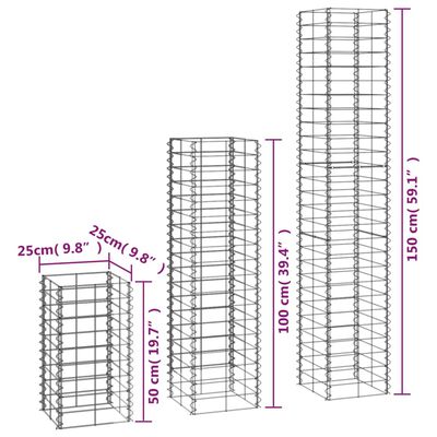 vidaXL 6 Piece Gabion Set Galvanised Wire