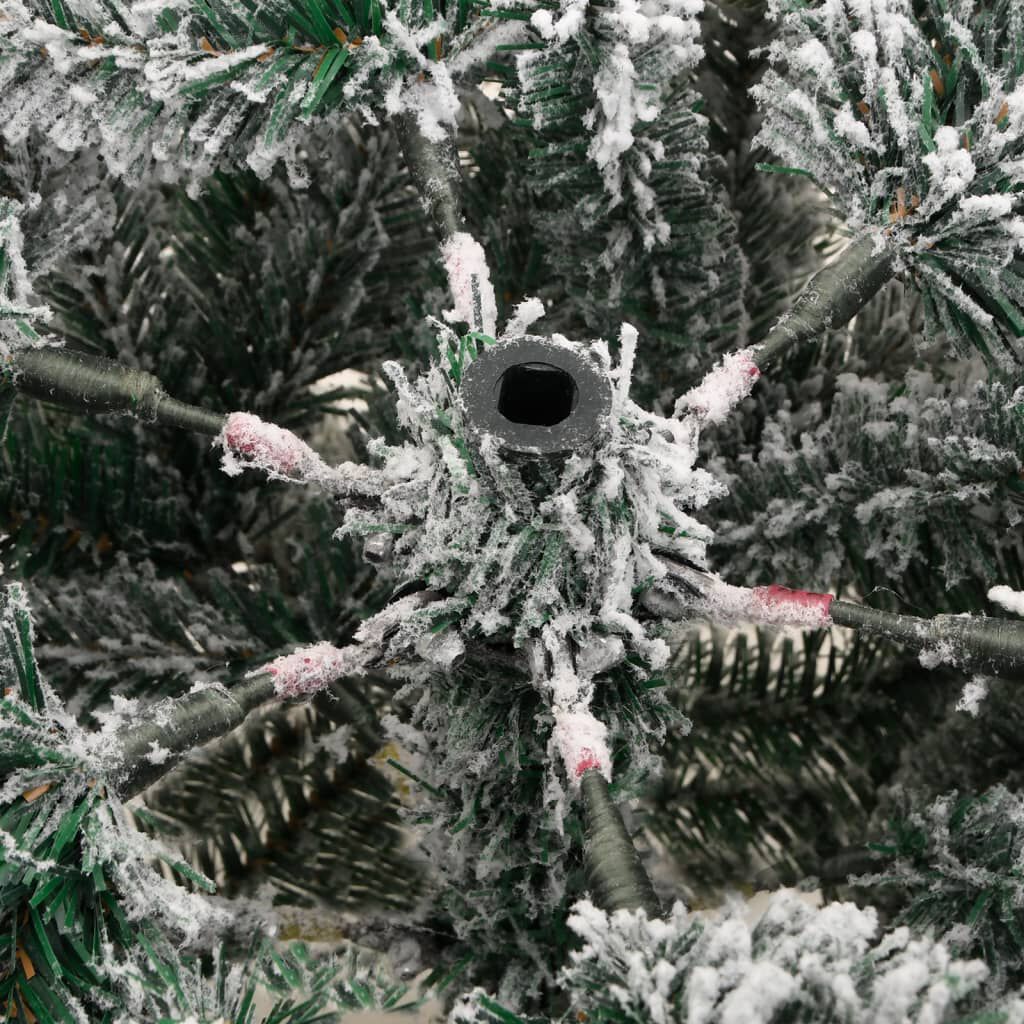 vidaXL Artificial Hinged Christmas Tree with Flocked Snow 180 cm