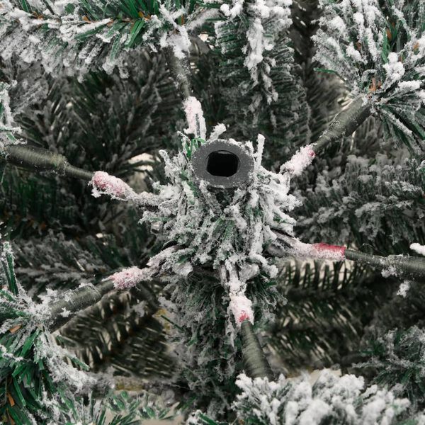 vidaXL Artificial Hinged Christmas Tree with Flocked Snow 180 cm