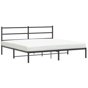 vidaXL Metal Bed Frame without Mattress with Headboard Black 193x203cm