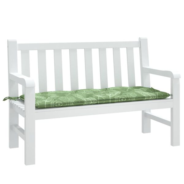 vidaXL Garden Bench Cushion Leaf Pattern 120x50x7 cm Fabric