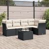 vidaXL 6 Piece Garden Sofa Set with Cushions Black Poly Rattan