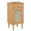 vidaXL Bedside Cabinet SENJA Rattan Look Brown 40x35x80 cm Solid Wood Pine