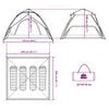 vidaXL Camping Tent Dome 4-Person White Blackout Fabric Quick Release